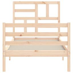 Berkfield Home Beautiful Bed Frame with Headboard 100x200 cm Solid Wood in Light Tan - thumbnail 6