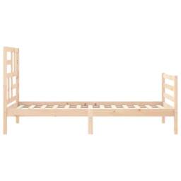 Berkfield Home Beautiful Bed Frame with Headboard 100x200 cm Solid Wood in Light Tan - thumbnail 7