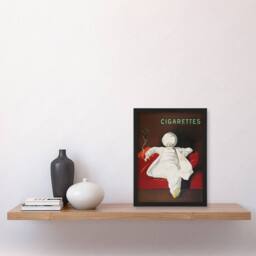Artery8 JOB Advert Relaxing Man Vintage Framed Wall Art Print Cappiello in Red - Size: A4 - thumbnail 4