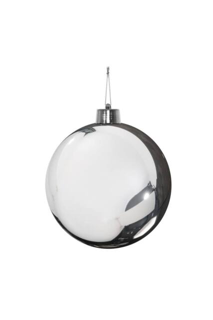 KDMD Silver Shiny Shatterproof Bauble x1 25cm - image 1