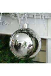 KDMD Silver Shiny Shatterproof Bauble x1 25cm - thumbnail 4