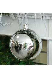 KDMD Silver Shiny Shatterproof Bauble x1 25cm - thumbnail 6