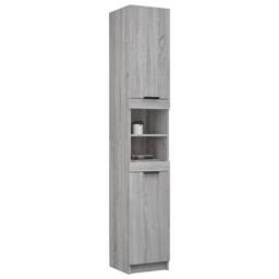 Berkfield Home Durable Bathroom Cabinet Grey Sonoma 32x34x188.5 cm Engineered Wood - thumbnail 5