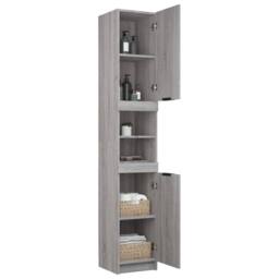 Berkfield Home Durable Bathroom Cabinet Grey Sonoma 32x34x188.5 cm Engineered Wood - thumbnail 6