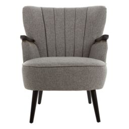 Orsina Comfortable Grey Lounge Chair With Curved Backrest, Spacious & Modern Highback Room Chair For Bedrooms in Dark Grey - thumbnail 6