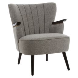 Orsina Comfortable Grey Lounge Chair With Curved Backrest, Spacious & Modern Highback Room Chair For Bedrooms in Dark Grey - thumbnail 5