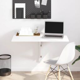 Berkfield Home Folding Wall Table High Gloss White 100x60x56 cm Engineered Wood - Size: 100 x 60 x 56 cm - thumbnail 1