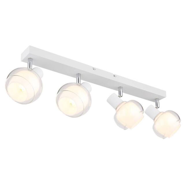 Netlighting Tokki Ceiling Spotlight Bar White Matt Clear Glass Shade 4x E14 - image 1