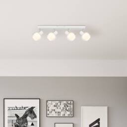 Netlighting Tokki Ceiling Spotlight Bar White Matt Clear Glass Shade 4x E14 - thumbnail 6
