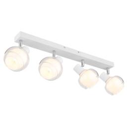Netlighting Tokki Ceiling Spotlight Bar White Matt Clear Glass Shade 4x E14 - thumbnail 1