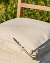 Dibor Set of 2 Beige Summer Outdoor Garden Chair Seat Pad Cushions W41 x L41cm - thumbnail 3