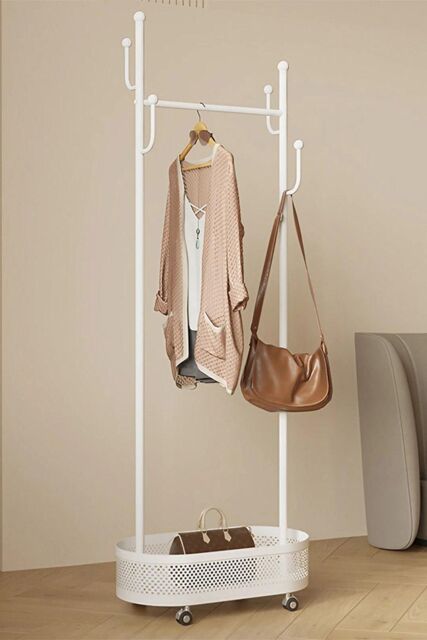 H&O Direct Small Clothes Rack with Wheels in White by Debenhams ...