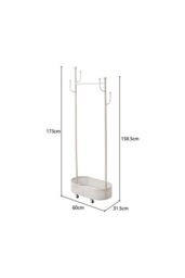 H&O Direct Small Clothes Rack with Wheels in White - thumbnail 2
