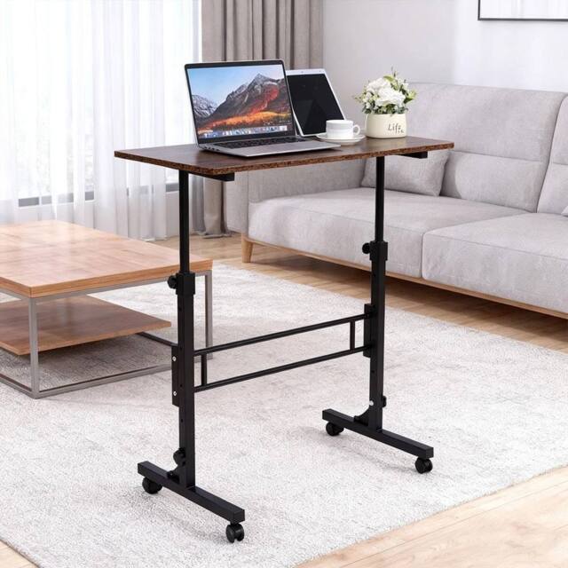 NESTLUNE Desk Standing Desk Home Office in Brown - Size: 100 cm x 15 cm - image 1