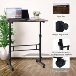 NESTLUNE Desk Standing Desk Home Office in Brown - Size: 100 cm x 15 cm - thumbnail 3