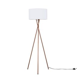 ValueLights Camden Copper Metal Tripod Floor Lamp with White Drum Lamp Shade - thumbnail 7