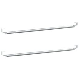 Berkfield Home Curtain Rails 2 pcs White & Silver 40-60 cm Aluminium - thumbnail 2