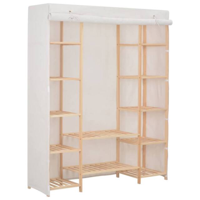 Berkfield Home Wardrobe White 135x40x170 cm Fabric - Size: 135 x 40 x 170 cm - image 1