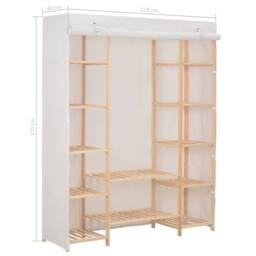 Berkfield Home Wardrobe White 135x40x170 cm Fabric - Size: 135 x 40 x 170 cm - thumbnail 6