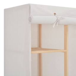 Berkfield Home Wardrobe White 135x40x170 cm Fabric - Size: 135 x 40 x 170 cm - thumbnail 3