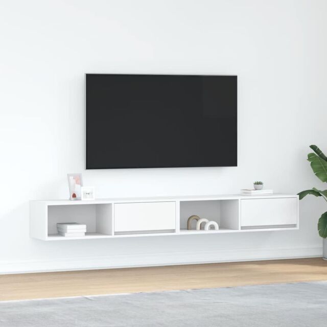 Berkfield Home TV Cabinets 2 pcs White 100x31x25.5 cm Engineered Wood - image 1