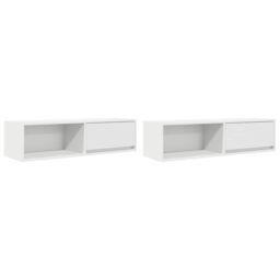 Berkfield Home TV Cabinets 2 pcs White 100x31x25.5 cm Engineered Wood - thumbnail 2