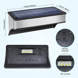 SPETLEK 4x Solar LED Fence Lights for Outdoor Garden & Deck 9 Modes - thumbnail 2