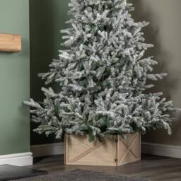 Samuel Alexander 50 x 50cm Square Wooden Foldable Christmas Tree Base in Brown - Size: 50 x 50 cm - thumbnail 7