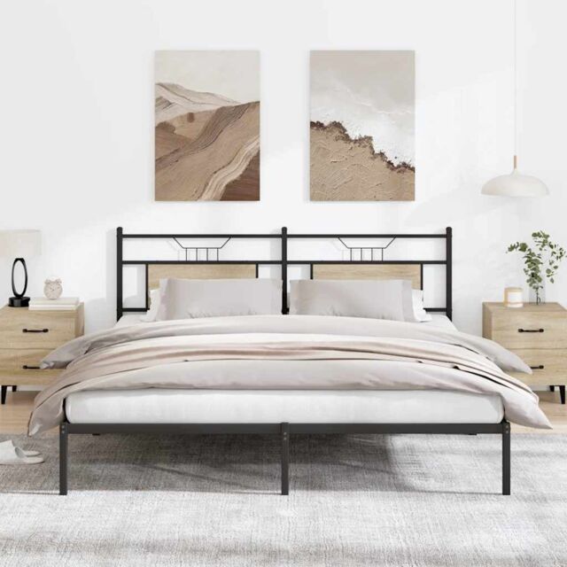 Berkfield Home Bed Frame without Mattress Sonoma Oak 183x203 cm Engineered Wood in Brown - image 1