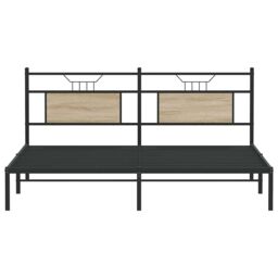 Berkfield Home Bed Frame without Mattress Sonoma Oak 183x203 cm Engineered Wood in Brown - thumbnail 6