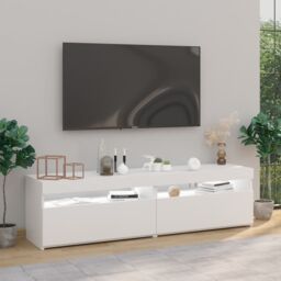 Berkfield Home TV Cabinets 2 pcs with LED Lights White 75x35x40 cm - Size: 75 x 35 x 40 cm - thumbnail 6