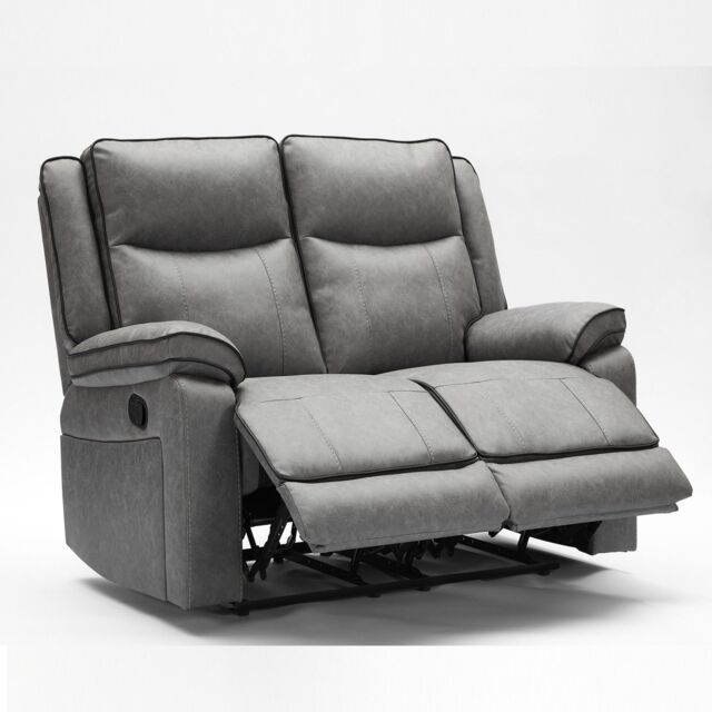FURNITURE ONE Manual Recliners Sofa, Recliner Loveseat with Adjustable Backrest & Footrest - Grey - Size: 2 Seater - image 1