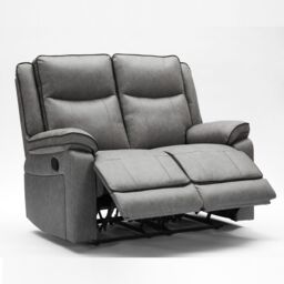 FURNITURE ONE Manual Recliners Sofa, Recliner Loveseat with Adjustable Backrest & Footrest - Grey - Size: 2 Seater - thumbnail 1