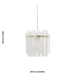 First Choice Lighting Abi - Satin Brass with Frosted Diffuser Easy Fit Pendant Lightshade in Clear - thumbnail 5