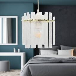 First Choice Lighting Abi - Satin Brass with Frosted Diffuser Easy Fit Pendant Lightshade in Clear - thumbnail 4
