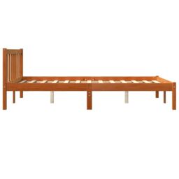 Berkfield Home Bed Frame without Mattress Wax Brown 135x190 cm Double Solid Wood Pine - thumbnail 5