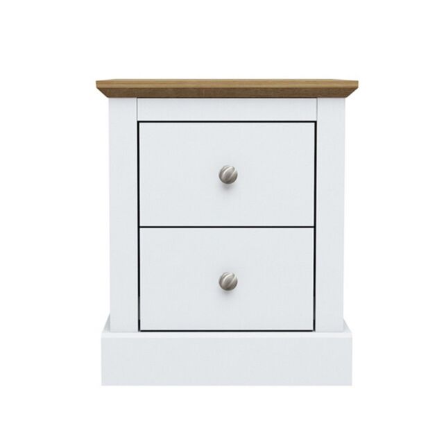Lemon Pavilion Furniture Devon Bedside Cabinet - L39.5 x W45.9 x H55.2 cm - White - Size: 1 Pack - image 1