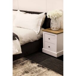Lemon Pavilion Furniture Devon Bedside Cabinet - L39.5 x W45.9 x H55.2 cm - White - Size: 1 Pack - thumbnail 2