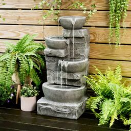 Teamson Home 84.5 cm Outdoor Water Fountain with LED Lights, Grey - thumbnail 2