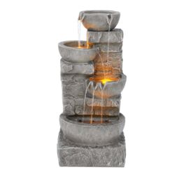 Teamson Home 84.5 cm Outdoor Water Fountain with LED Lights, Grey - thumbnail 6