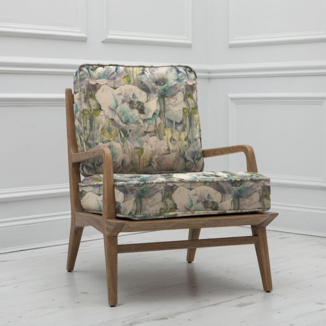 Voyage Maison Idris Papavera Floral Wooden Chair in Mid Blue - image 1