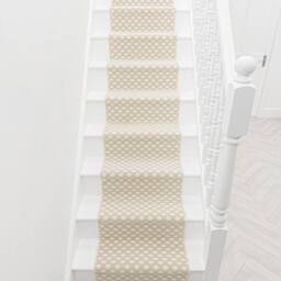 runrug Stair Runner Carpet for Staircases - Soft & Comfy, 9mm - 'Honeycomb' in Beige - Size: 60 cm x 450 cm - thumbnail 4