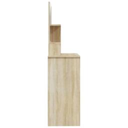 Berkfield Home Dressing Table with Mirror Sonoma Oak 86.5x35x136 cm in Light Oak - thumbnail 8