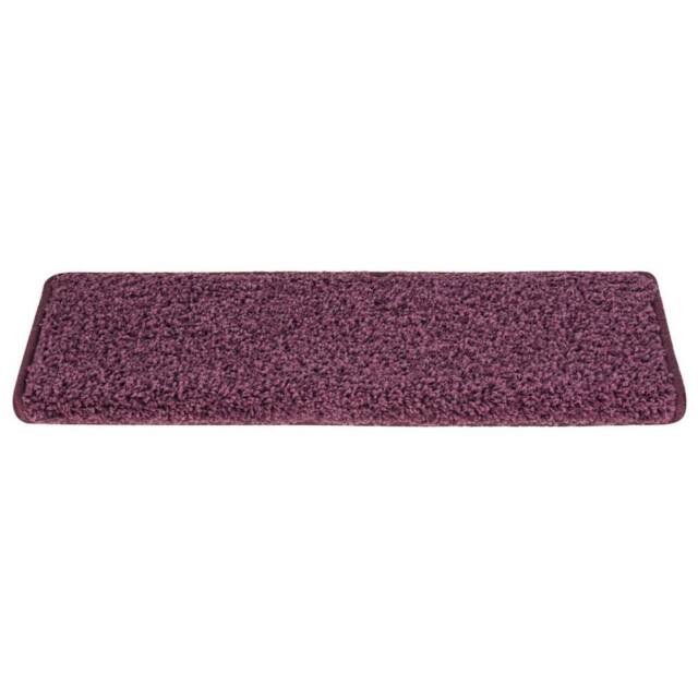 Berkfield Home Decorative Carpet Stair Treads 15 pcs 65x21x4 cm Dark Purple - Size: Medium - image 1