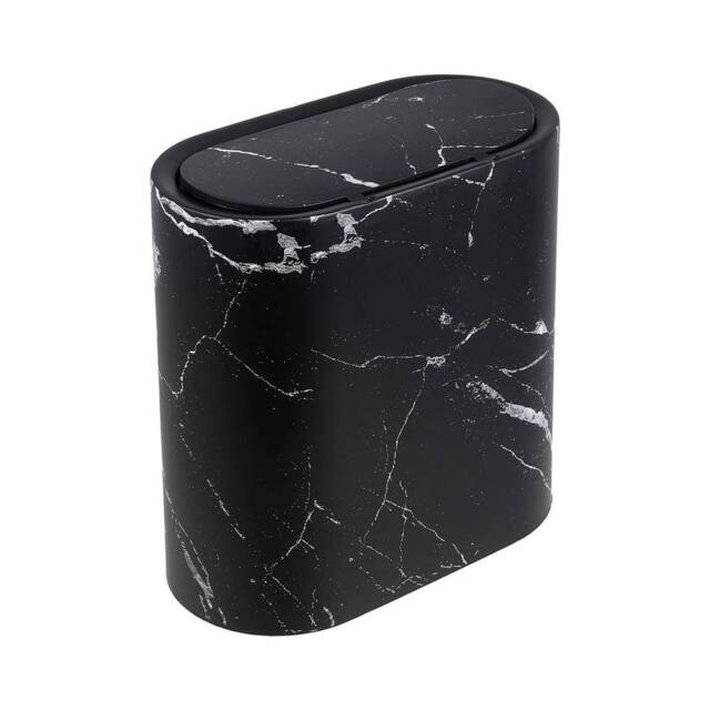 KORVIXA Black Marble Colour 12L Narrow Waste Bin - Size: 100 cm x 100 cm - image 1