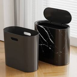 KORVIXA Black Marble Colour 12L Narrow Waste Bin - Size: 100 cm x 100 cm - thumbnail 4