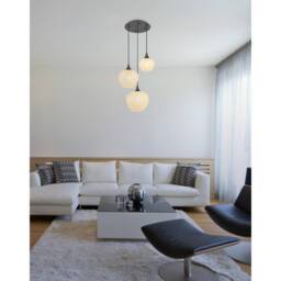 Netlighting Maxy Cluster Pendant Ceiling Light Gunmetal Clear Glass Shade 3x E27 in Grey - thumbnail 5
