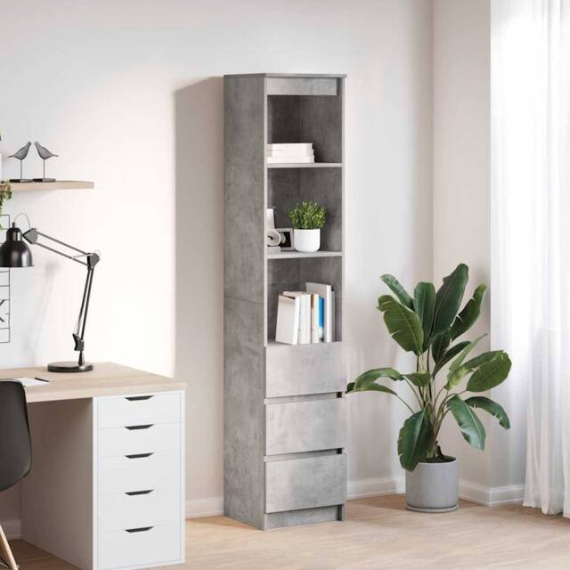 Berkfield Home Highboard Concrete Grey 37.5x35x180 cm Engineered Wood - image 1