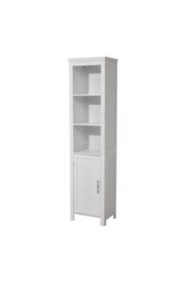 H&O Direct Bathroom Tall Freestanding Cabinet with Door in White - thumbnail 4