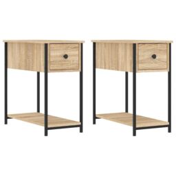 Berkfield Home Bedside Cabinets 2 pcs Sonoma Oak 30x60x60 cm Engineered Wood in Brown - Size: 30 x 60 x 60 cm - thumbnail 2